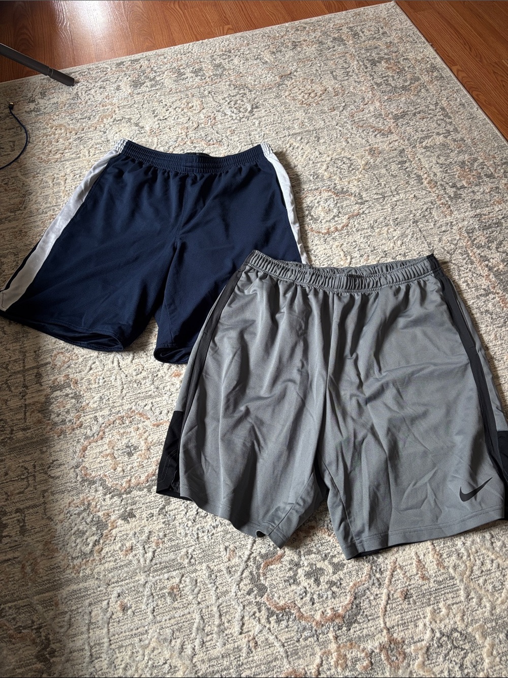 Nike Men’s Navy and Gray Athletic Shorts Duo